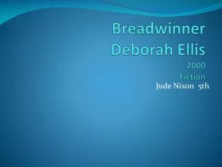 Breadwinner Deborah Ellis 2000 Fiction
