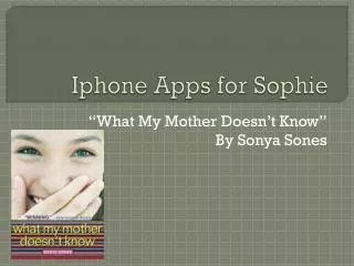 iphone apps for sophie