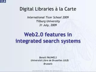 Web2.0 features in integrated search systems