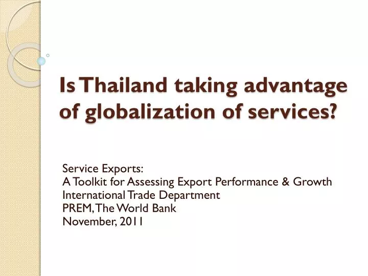 is thailand taking advantage of globalization of services