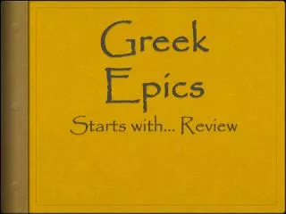 Greek Epics