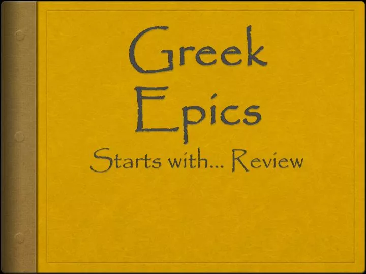 greek epics