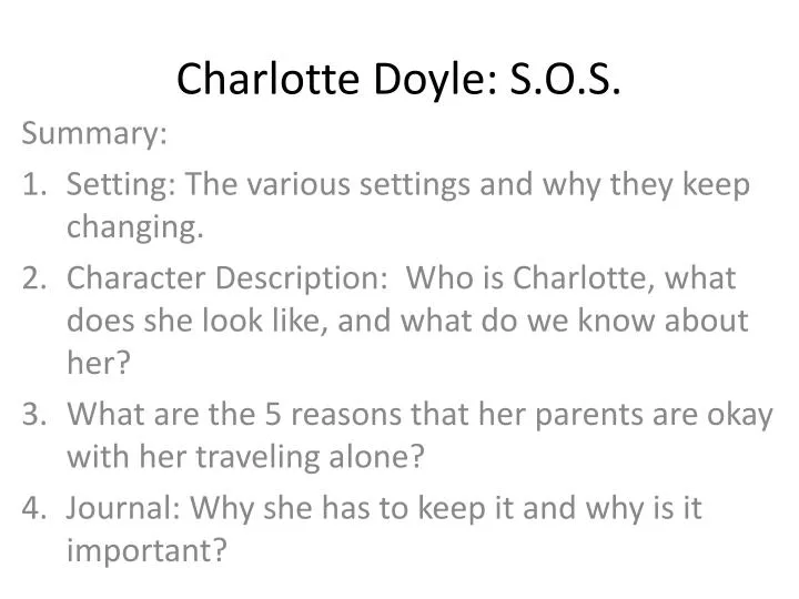 charlotte doyle s o s