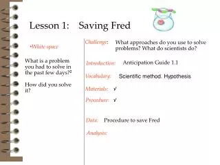Procedure to save Fred
