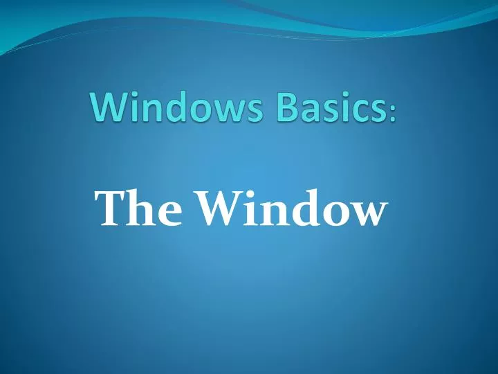 windows basics