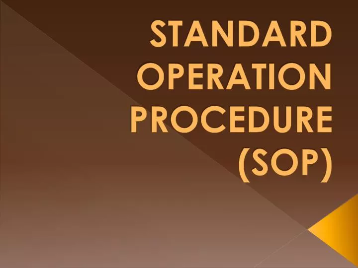 standard operation procedure sop
