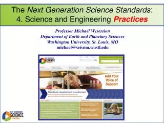 The Next Generation Science Standards : 4. Science and Engineering Practices