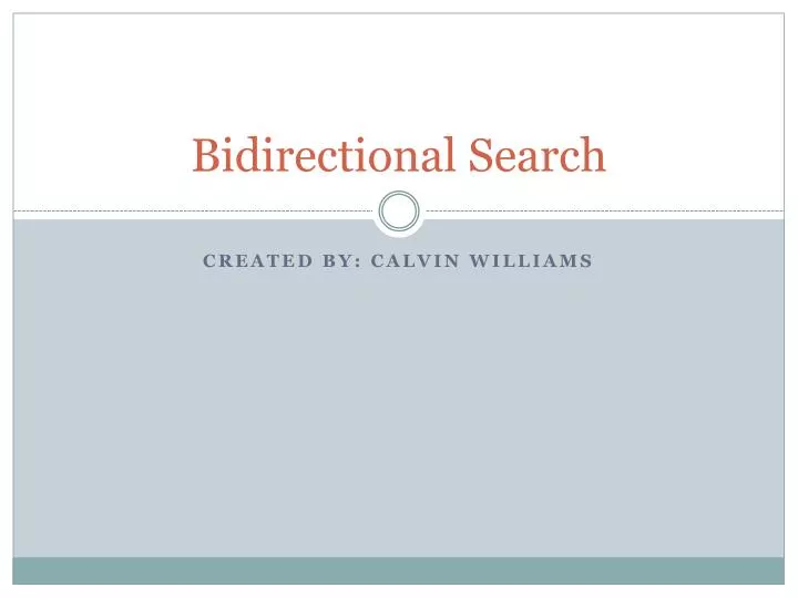 bidirectional search