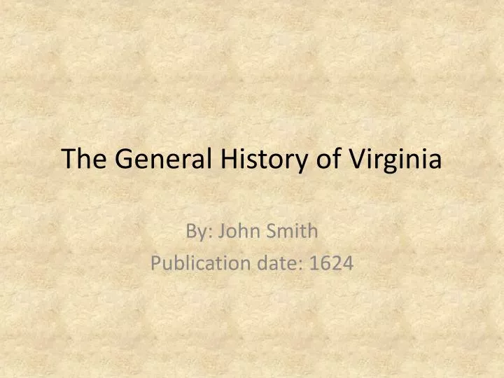 the general history of virginia