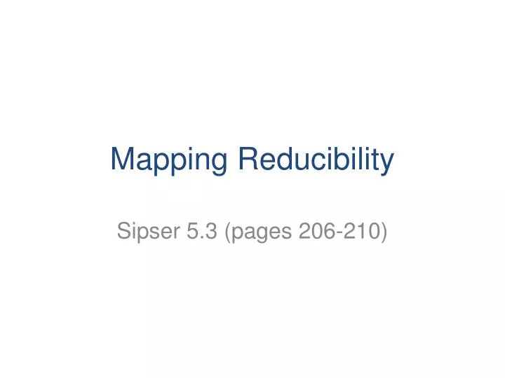 mapping reducibility
