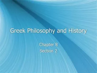 Greek Philosophy and History