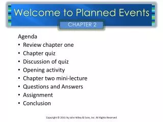 Welcome to Planned Events