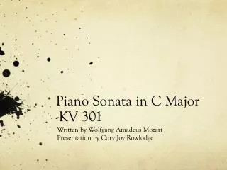 Piano Sonata in C Major -KV 301