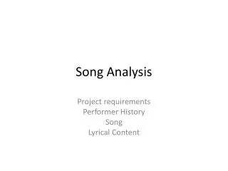 Song Analysis