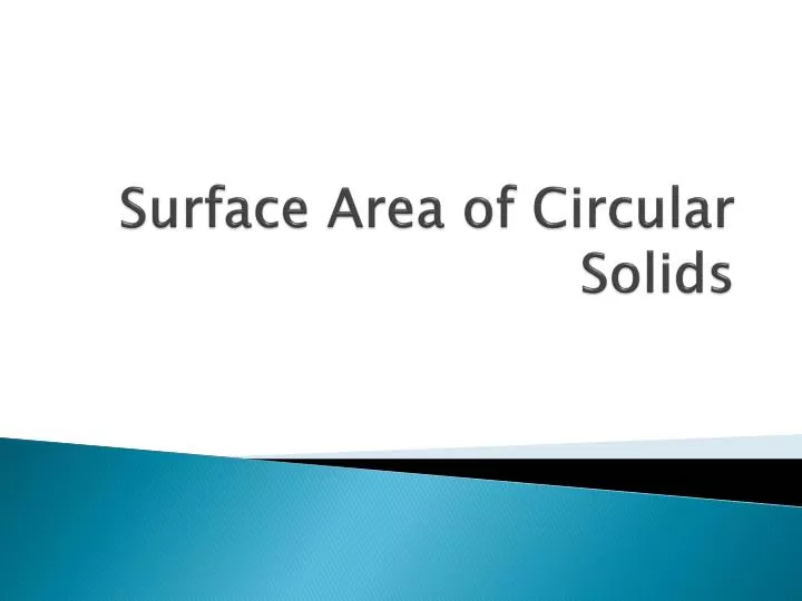 surface area of circular solids