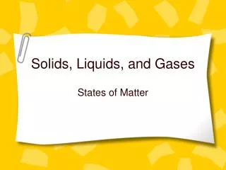 PPT - Particle model of solids, liquids and gases PowerPoint ...