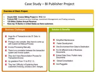 Case Study – BI Publisher Project