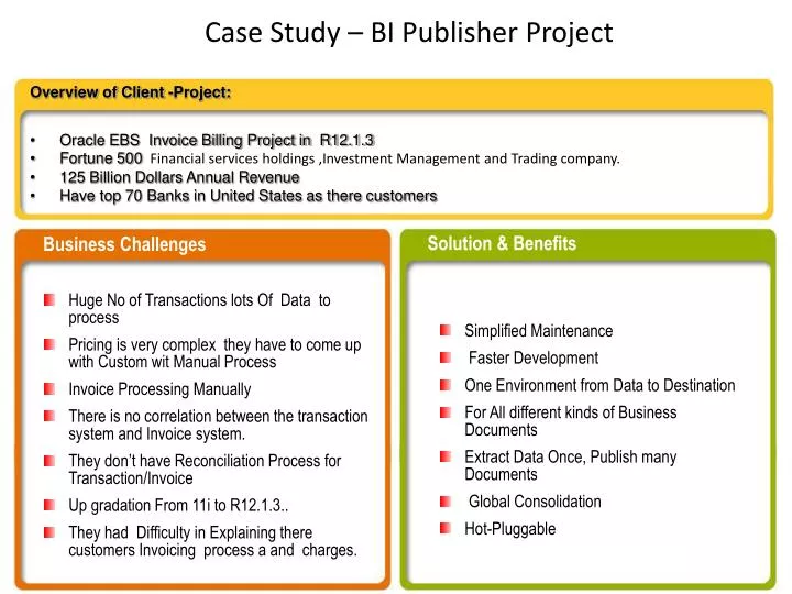 case study bi publisher project
