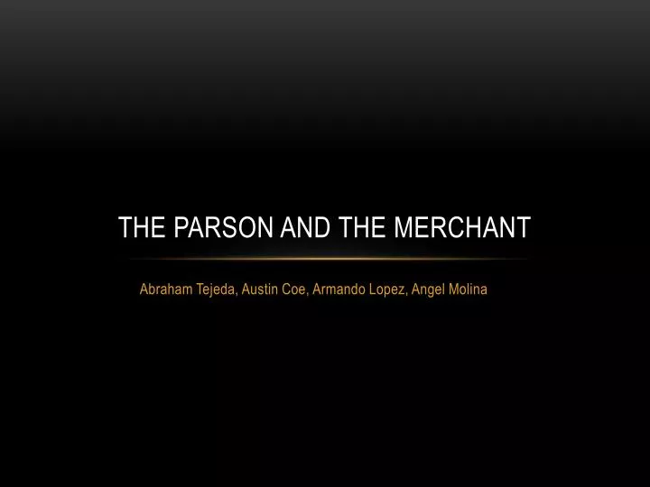 the parson and the merchant