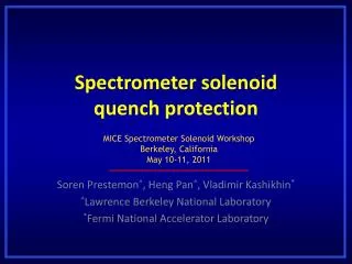 Spectrometer solenoid quench protection