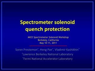 spectrometer solenoid quench protection