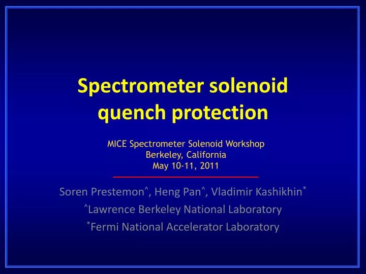 spectrometer solenoid quench protection