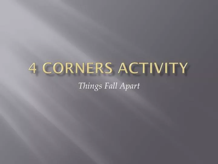 4 corners activity
