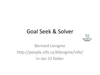 Goal Seek &amp; Solver