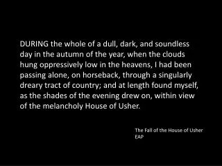 The Fall of the House of Usher EAP