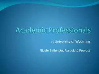 Academic Professionals