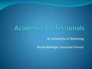 academic professionals