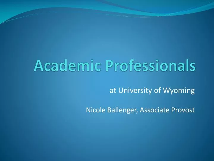 academic professionals