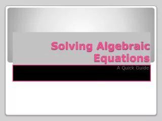 solving algebraic equations