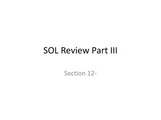 sol review part iii