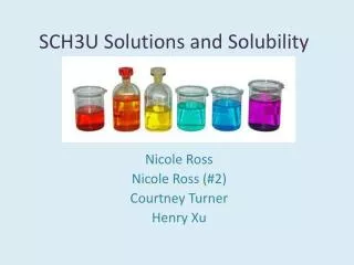 SCH3U Solutions and Solubility