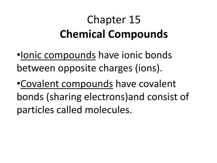 chapter 15 chemical compounds