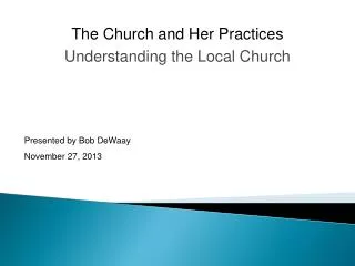 Understanding the Local Church