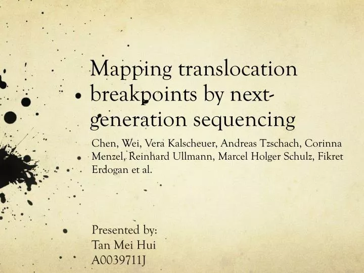 mapping translocation breakpoints by next generation sequencing