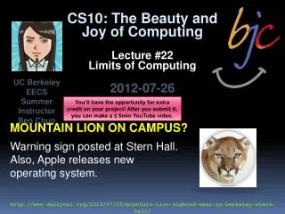 Mountain lion on campus?