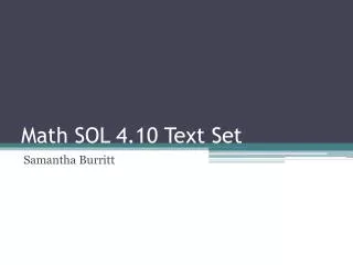Math SOL 4.10 Text Set