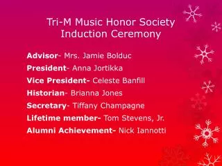 Tri-M Music Honor Society Induction Ceremony