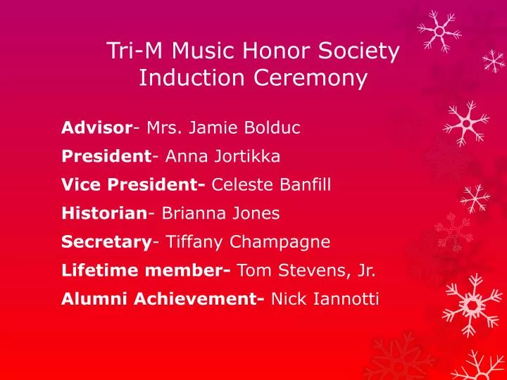 tri m music honor society induction ceremony