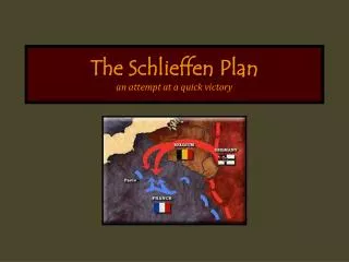 The Schlieffen Plan an attempt at a quick victory