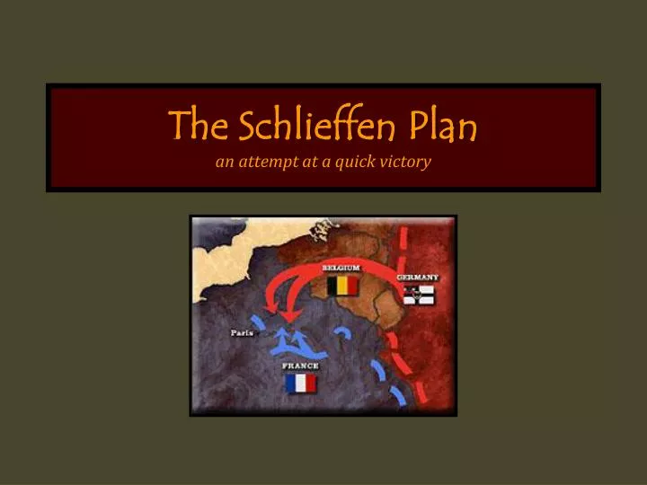 the schlieffen plan an attempt at a quick victory