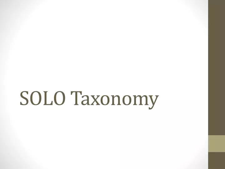 solo taxonomy