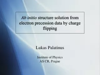 Ab initio structure solution from electron precession data by charge flipping