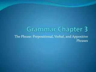Grammar Chapter 3