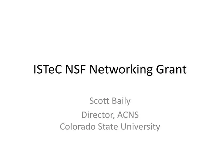 istec nsf networking grant