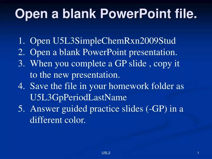 open a blank powerpoint file