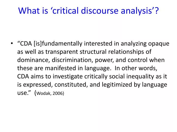 what is critical discourse analysis